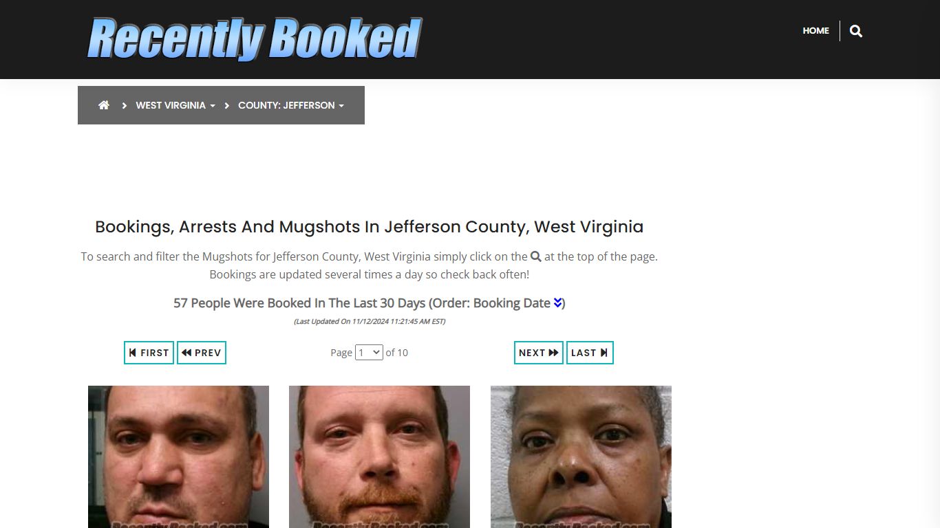 Bookings, Arrests and Mugshots in Jefferson County, West Virginia